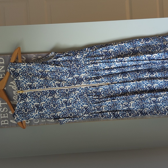 Milly blue and white patterned dress with pockets. Size 12 - Picture 4 of 5